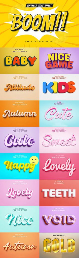 دانلود 17 استایل متن لایه باز سه بعدی