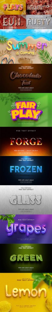 دانلود 13 استایل متن لایه باز سه بعدی