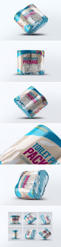 دانلود موکاپ بسته بندی دستمال رول توالت