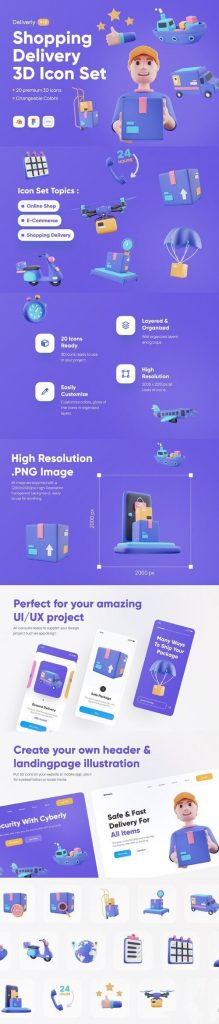 دانلود آیکن سه بعدی تحویل کالا برای فتوشاپ