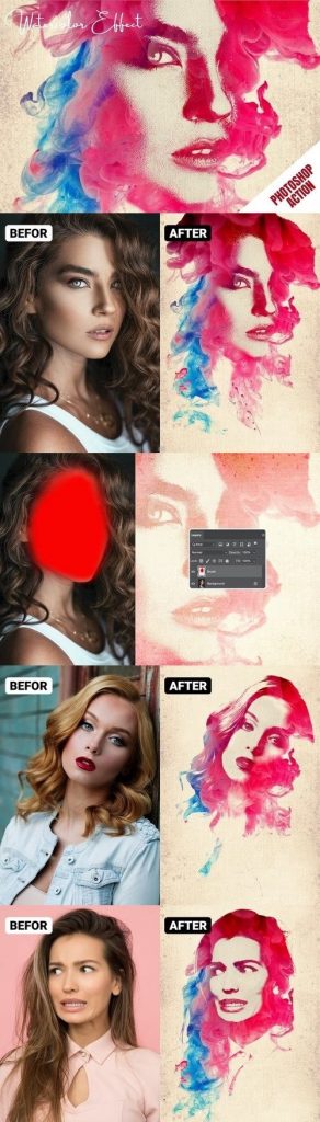 دانلود اکشن فتوشاپ تبدیل عکس به طرح آبرنگی هنری