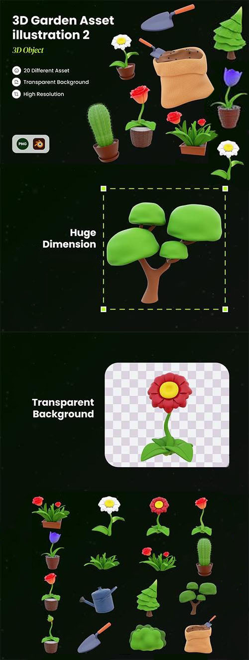 دانلود آیکن های سه بعدی باغبانی