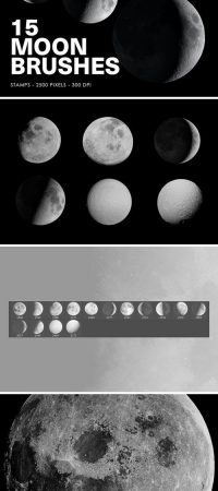 دانلود 15 مدل مختلف براش ماه برای فتوشاپ