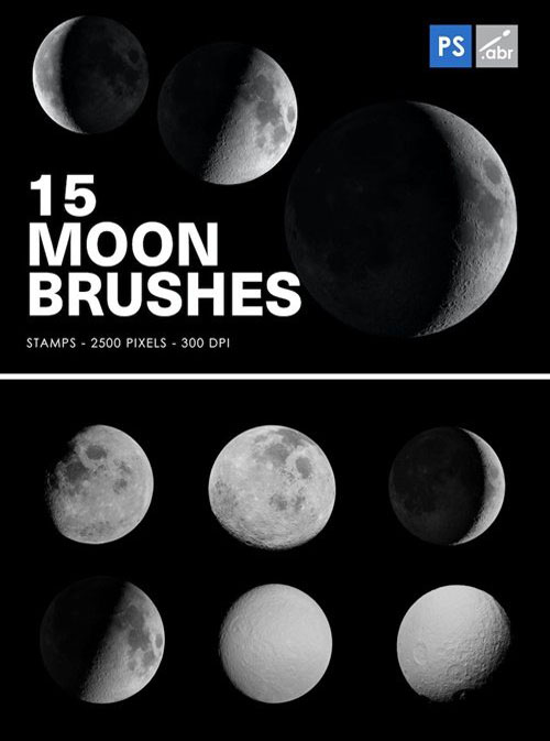 دانلود 15 مدل مختلف براش ماه برای فتوشاپ