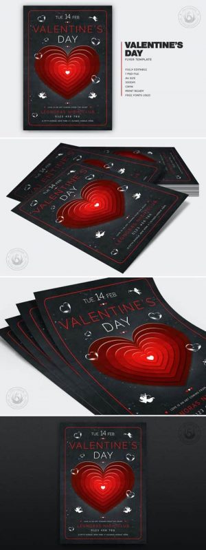 دانلود پوستر زیبای ولنتاین برای فتوشاپ