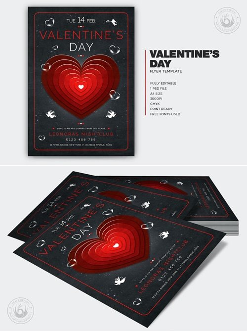دانلود پوستر زیبای ولنتاین برای فتوشاپ