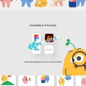 آیکون کارتونی لوبیای رنگی