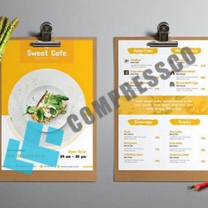 منو لایه باز رستوران تم زرد