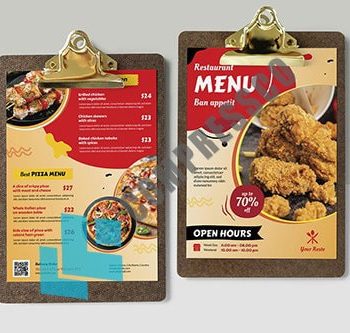 دانلود منو لایه باز فست فودی قرمز