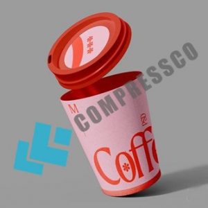 دانلود موکاپ لیوان کاغذی قرمز