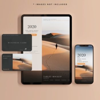 دانلود موکاپ تبلت موبایل و کارت ویزیت جذاب