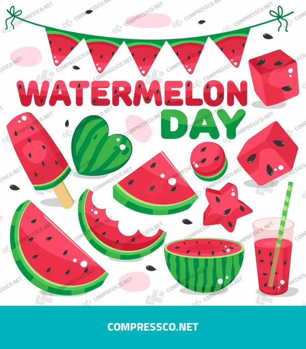 دانلود وکتور هندوانه مخصوص شب یلدا