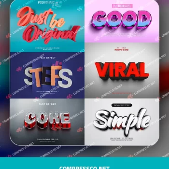 دانلود ۶ افکت متنی و تکست افکت فتوشاپ