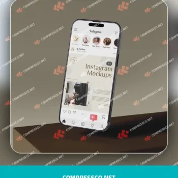 دانلود موکاپ پست اینستاگرام در گوشی آیفون 📱 | فایل لایه باز فتوشاپ با کیفیت بالا