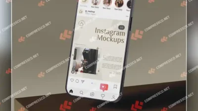 دانلود موکاپ پست اینستاگرام در گوشی آیفون 📱 | فایل لایه باز فتوشاپ با کیفیت بالا